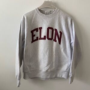 Vintage Elon University Champion Crewneck Sweatshirt Adult M Gray Reverse Weave